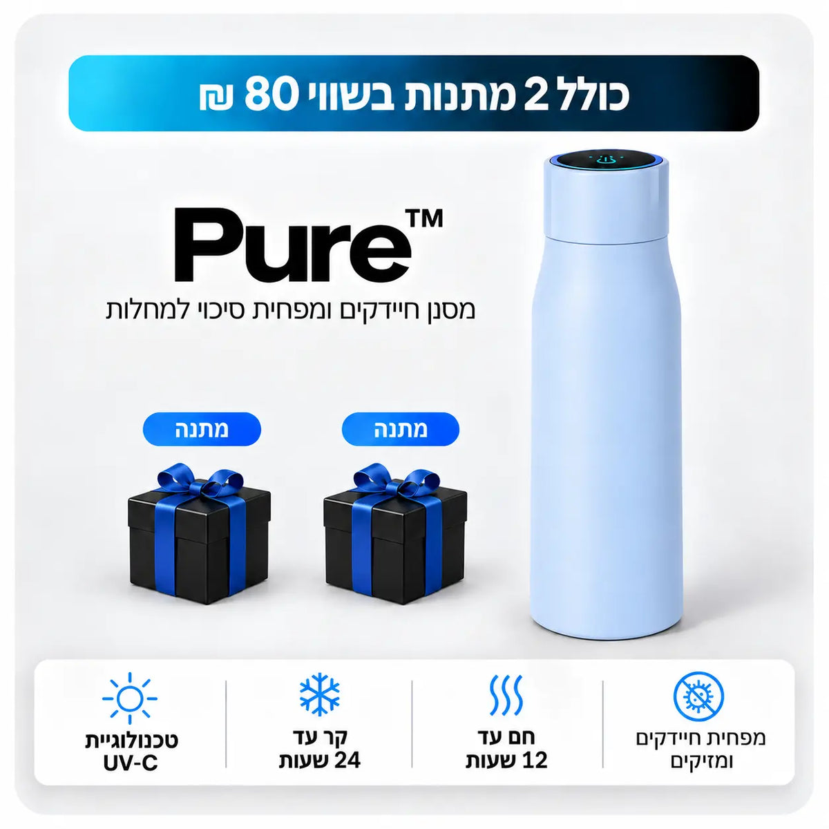 ™Pure - בקבוק מסנן חיידקים